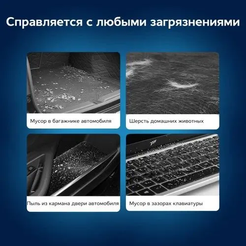 Пылесос для автомобиля для дома беспроводной вертикальный белый — фото 3