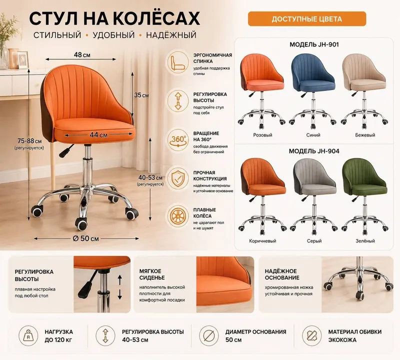 Стул на колёсиках для салонов красоты и мед работников 1 Стул на колёсиках для салонов красоты и мед работников 1