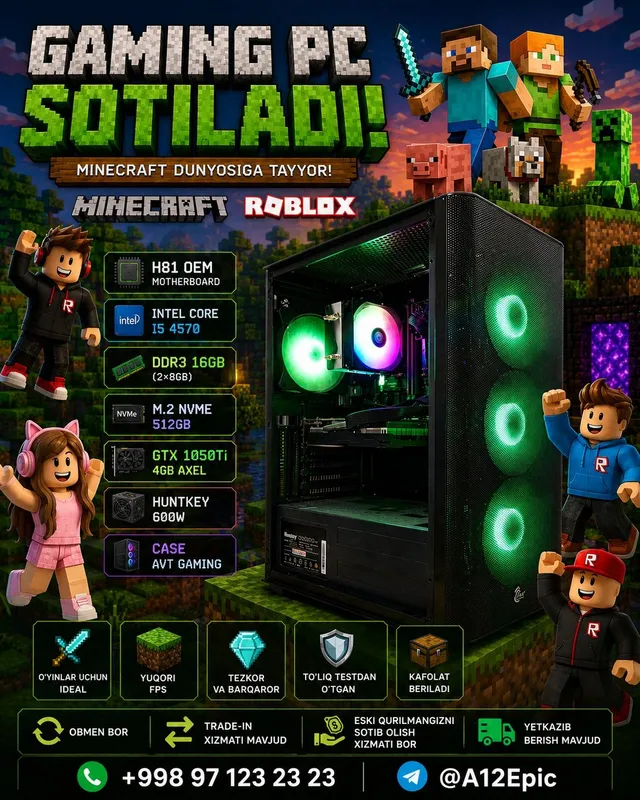 MineCraft uchun IDEAL Gaming PC!