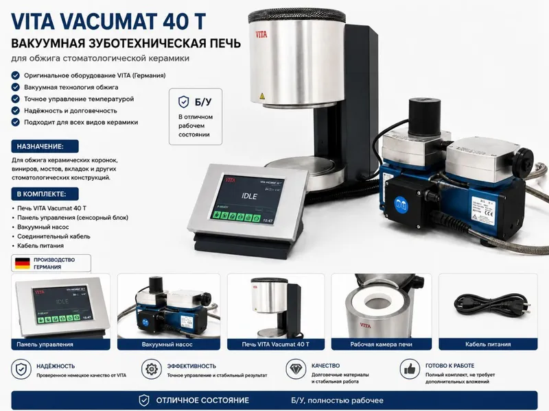 Печь Vita Vacumat 40 T, Германия, для зуботехнической лаборатории — фото 1