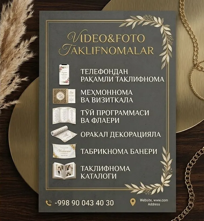Taklifnomalar, vizitka flayer dizayin hizmati