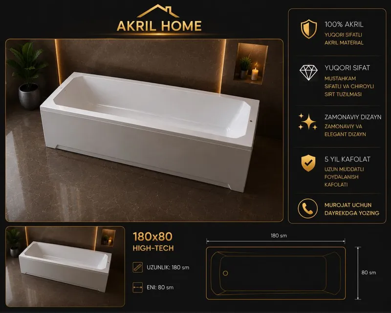 Akril vannalari 180x80 (high-tech) 1 Akril vannalari 180x80 (high-tech) 1