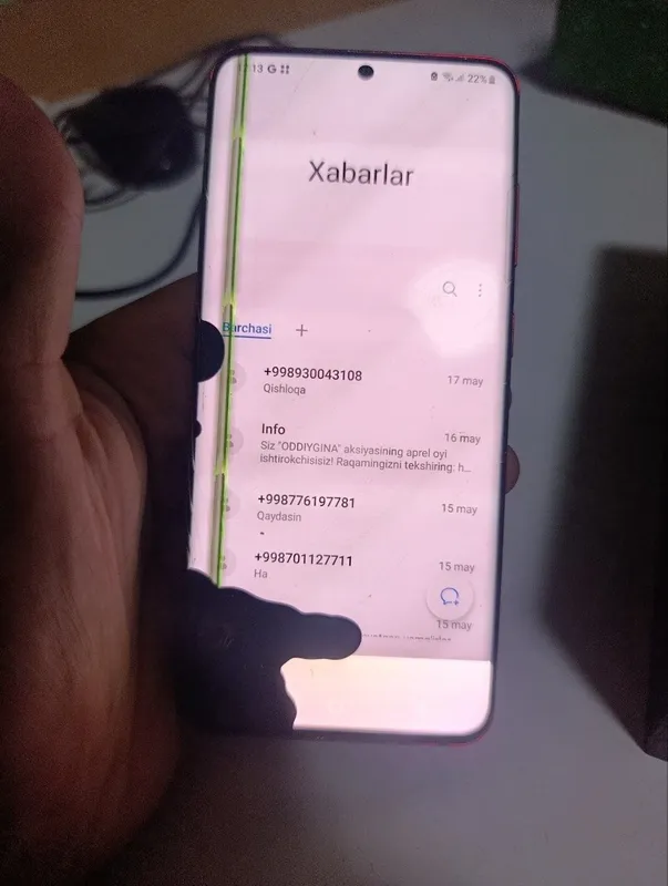 Samsung S 20 Xotira 8/128 Immi/esim utgan Yonadi ishlaydi Ekrani ket 3 Samsung S 20 Xotira 8/128 Immi/esim utgan Yonadi ishlaydi Ekrani ket 3