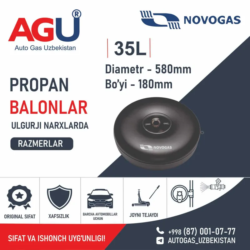 AGU Ulgurji narxlarda Propan balonlar!