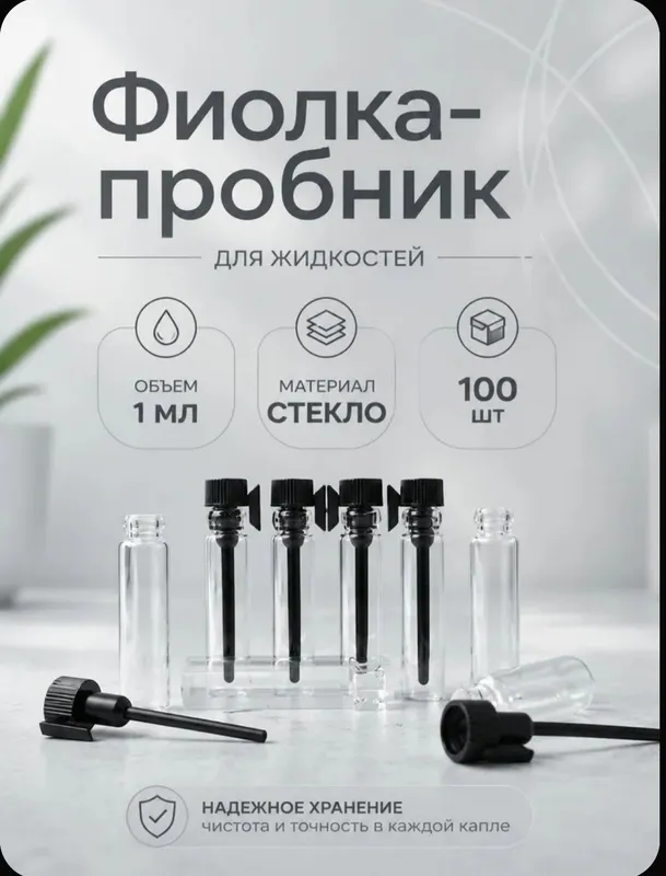 Фиолки пробники для парфюма и масла 1 мл 2 Фиолки пробники для парфюма и масла 1 мл 2
