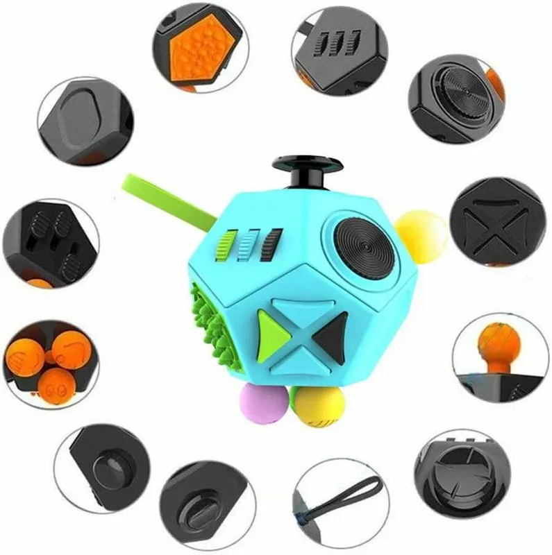 Fidget Cube 12 Sides ABS + silikon antistress kub SKIDKA — фото 4