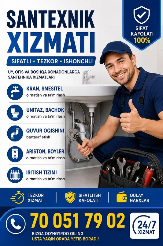 Сантехник хизмати 24/7 Сантехник хизмати 24/7