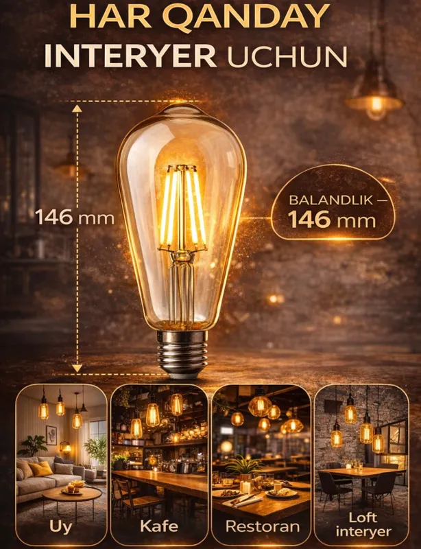 Лампочки Edison димменируемые 2700К Лампочки Edison димменируемые 2700К