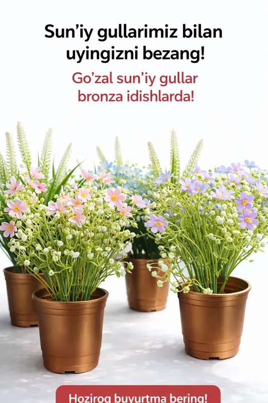 suniy gullar dekor sovgʻa dekorativ daraxt  gullar — фото 2
