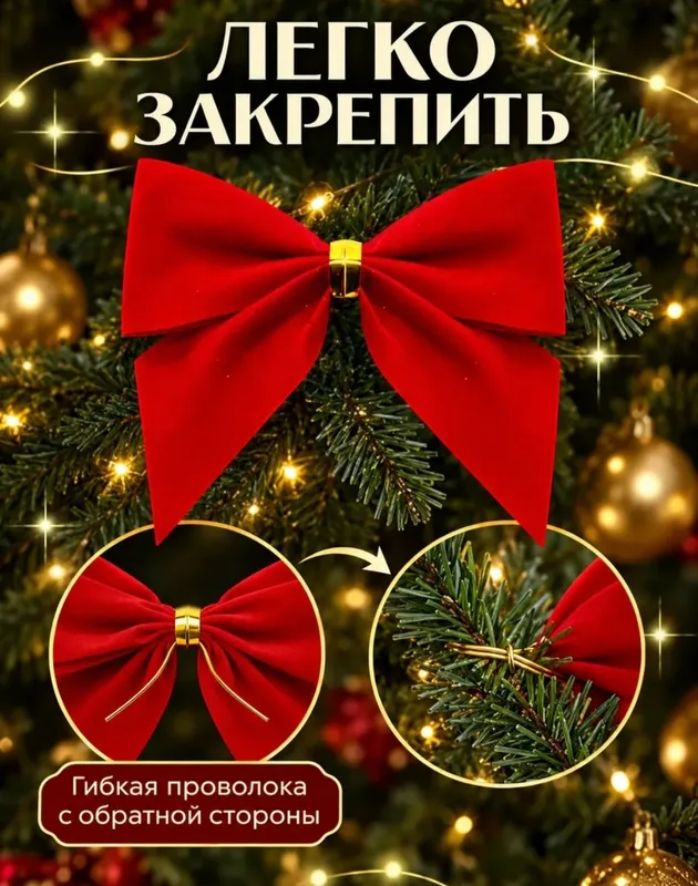 Бантики на елку новогоднюю 24 штуки 3