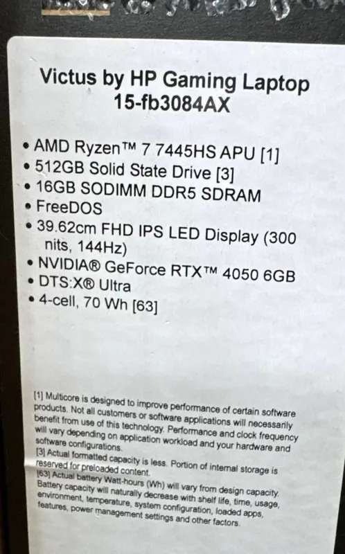 HP Victus Laptop Gaming open box — фото 1