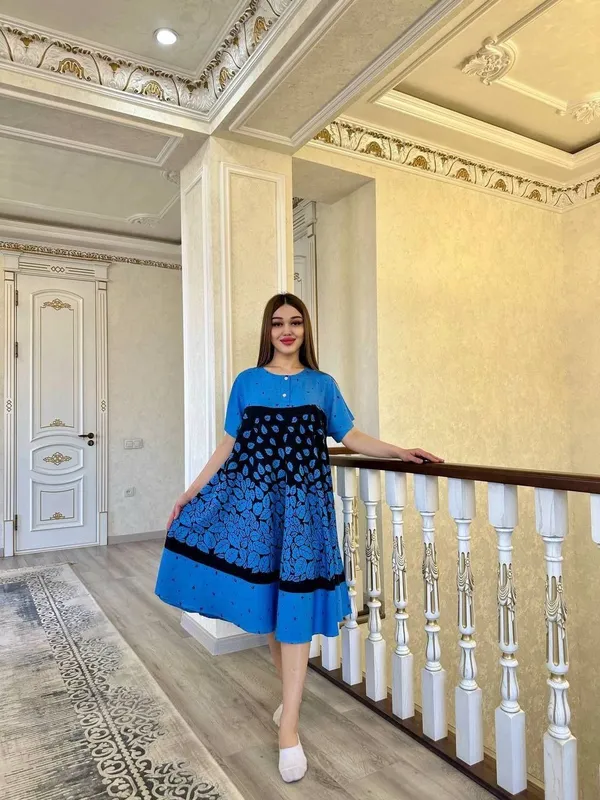 Штапельные платья Индонезии модель Разлетайка — фото 6