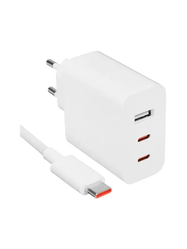 Сетевое зарядное устройство Xiaomi GaN Charger 67W, 2×USB-C + USB-A, кабель в комплекте, белое — фото 3