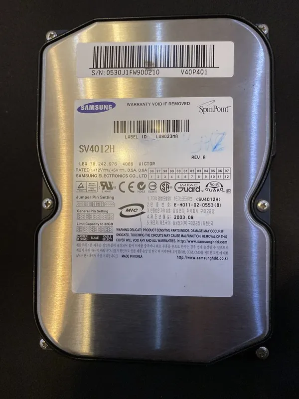 Винчестер Samsung 40GB