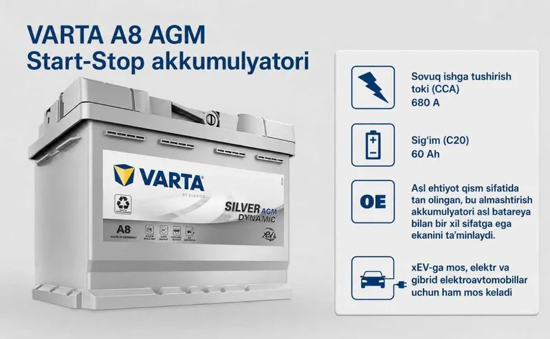 Varta akkumulyatorlari Blue Dynamic, Silver Dynamic, EFB | Dostavka — фото 2