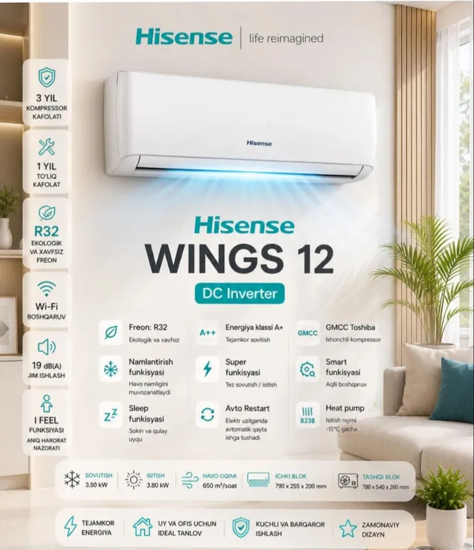Кондиционеры Hisense 12 DS INVERTER Low Voltage