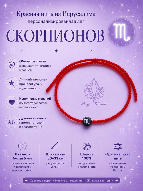 Красные нити со знаками Зодиака 2