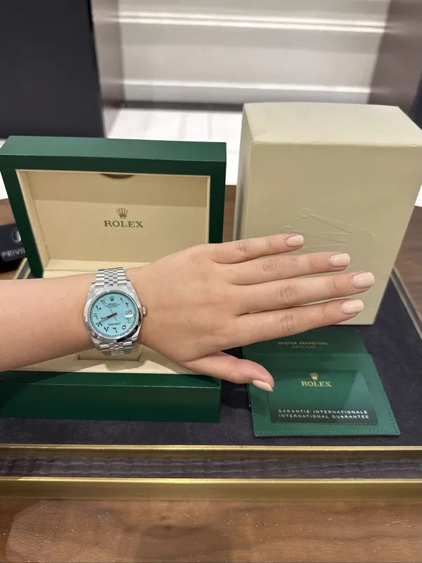 Rolex Datejust 41mm Steel Tiffany Arabic Dial Custom 126300 — фото 6