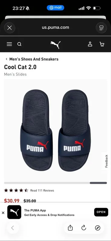 Продается мужские шлепки от Puma