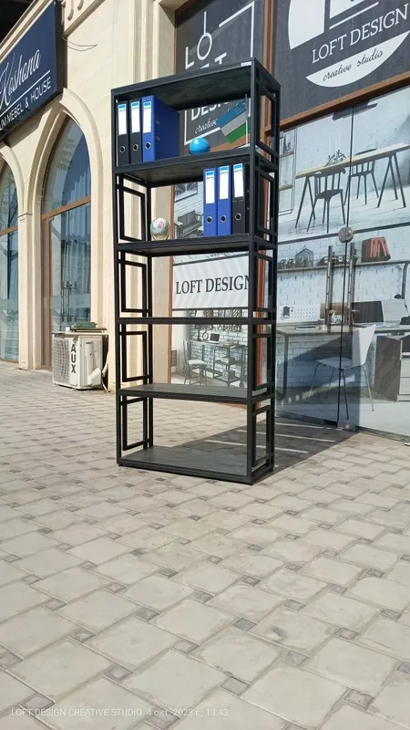 Loft uslubidagi ofis va uy uchun stellaj 3 Loft uslubidagi ofis va uy uchun stellaj 3
