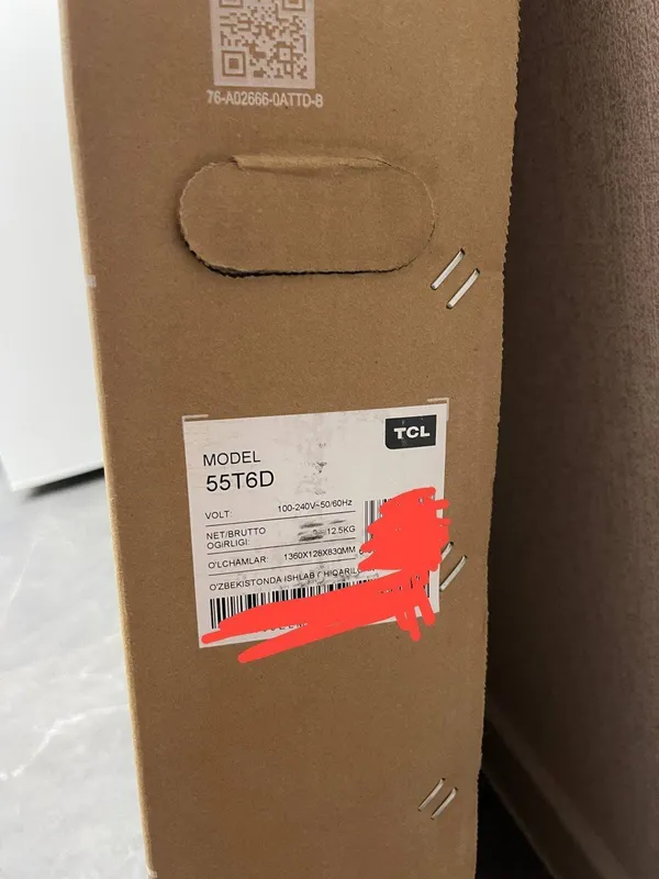 Karobka ni ózi TCL 55 T6D modeliniki Каробка только 4