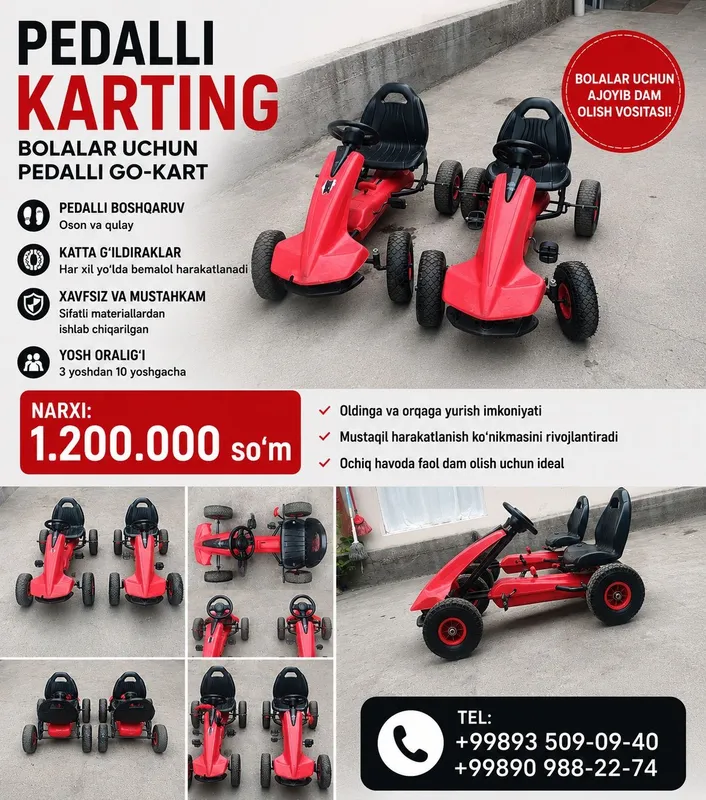 PEDALLI KARTING xolati yangidek