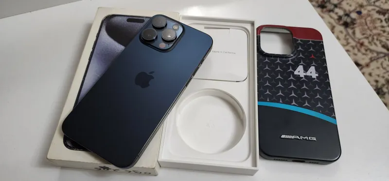 Iphone 15 Pro Max Blue Titanium Sim Kar Dak FULL 2