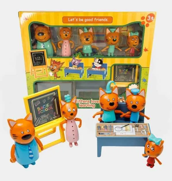 Детский игровой набор "Три Кота" школа, фигурки из мультфильма 1