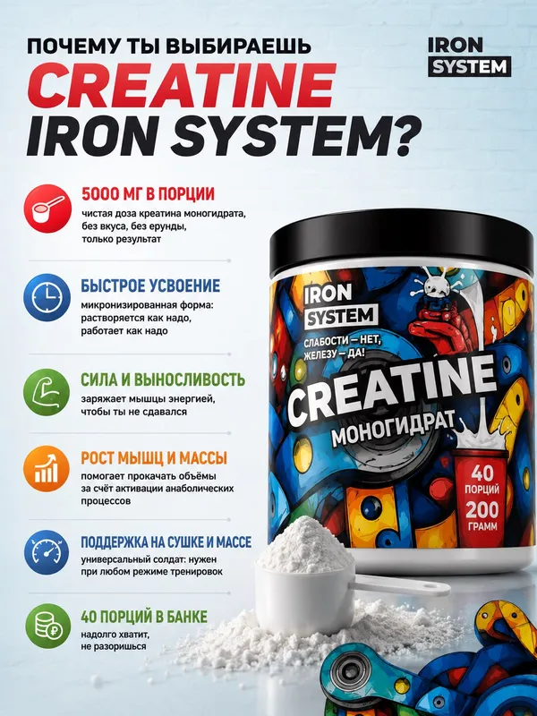 Креатин моногидрат 200 г | Creatine Monohydrate 2