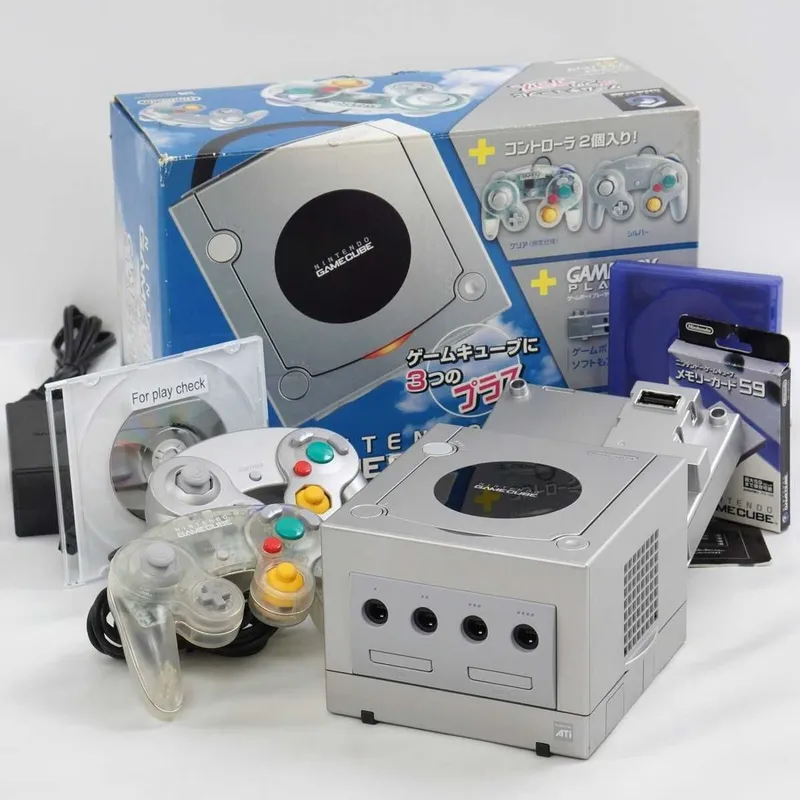 NINTENDO GAMECUBE Enjoy Plus Pack Silver Controller Skeleton 1