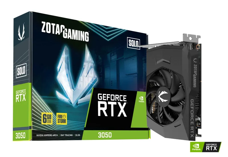 } Видеокарта ZOTAC GeForce RTX 3050 6GB GDDR6 Solo 1