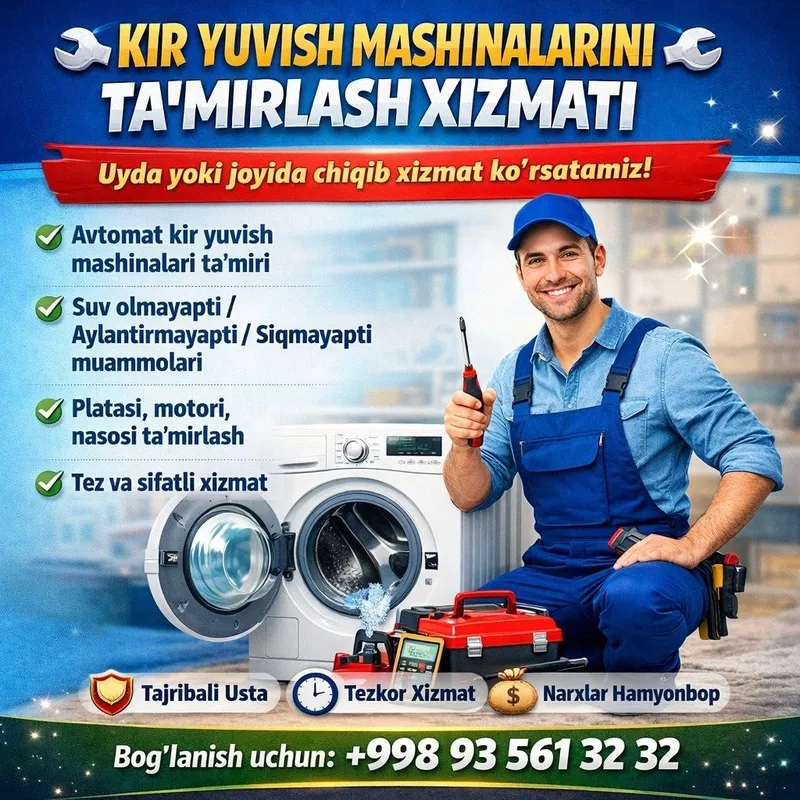 Kir yuvish mashina ta'mirlash Ремонт стиралных машин