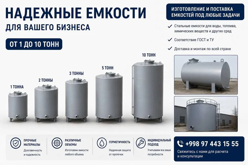 Емкость нержавейка 1700 л AISI 304 | Бак из нержавеющей стали 2