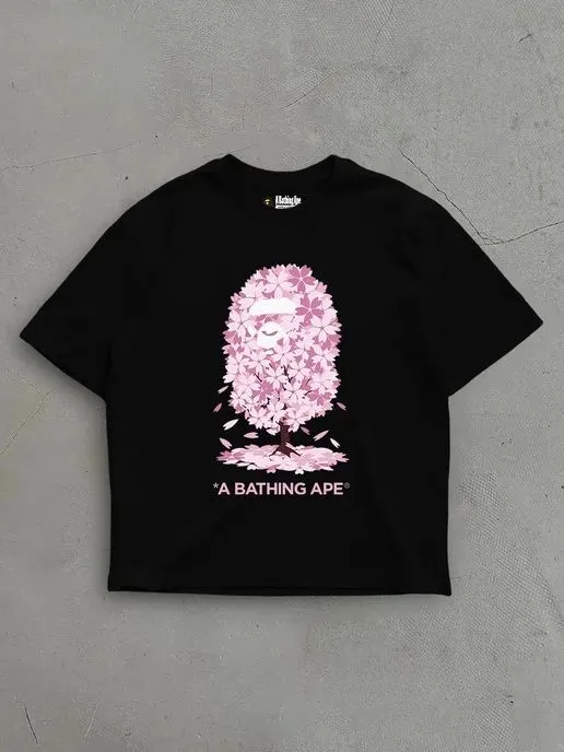 футболка bape с сакурой