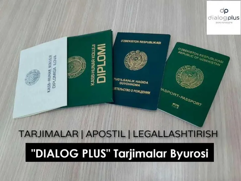 Tarjimalar + Notarial tasdig'i bilan + Apostil xizmatlari