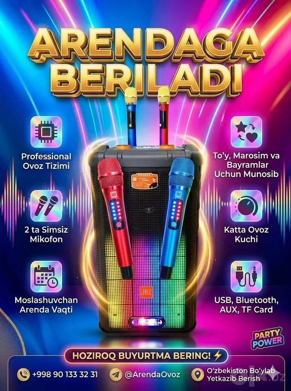 Kolonkalar, mikrofonlar, kuchaytirgichlar va karaoke ijarasi 3 Kolonkalar, mikrofonlar, kuchaytirgichlar va karaoke ijarasi 3