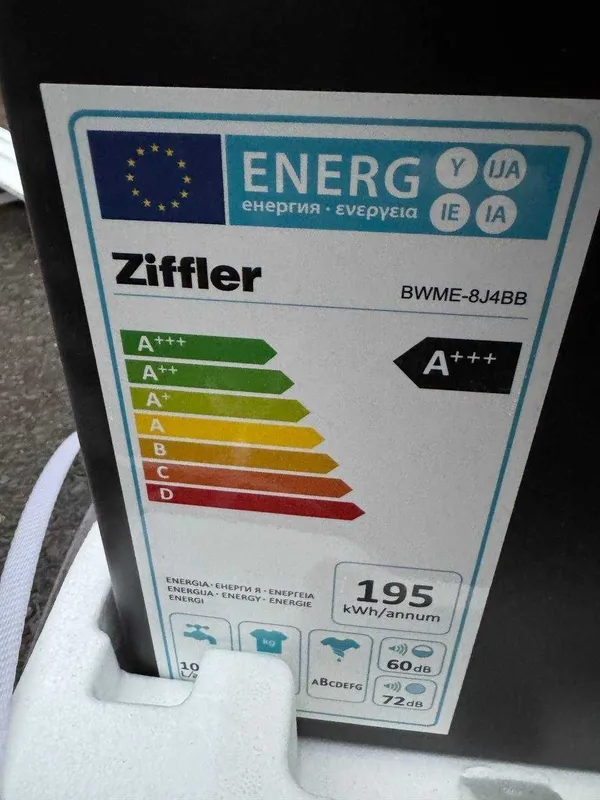 Стиральная машина Ziffler 8кг BWME-8J4BB Inverter Steam — фото 5