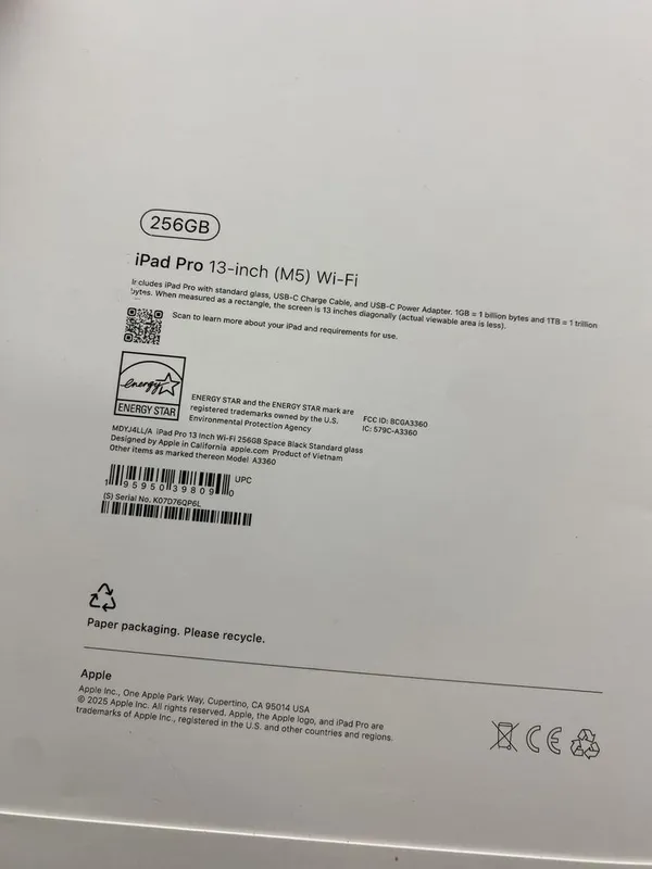 iPad Pro 13 M5 256gb Wi-Fi 2025 2