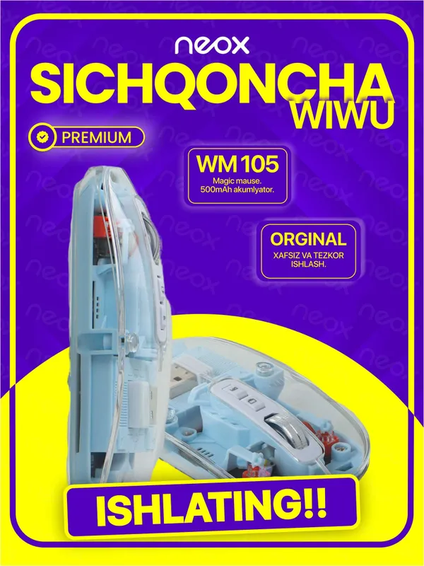 Wiwu Magic Mouse WM-103 — Sensorli, jim simsiz sichqoncha 2 Wiwu Magic Mouse WM-103 — Sensorli, jim simsiz sichqoncha 2