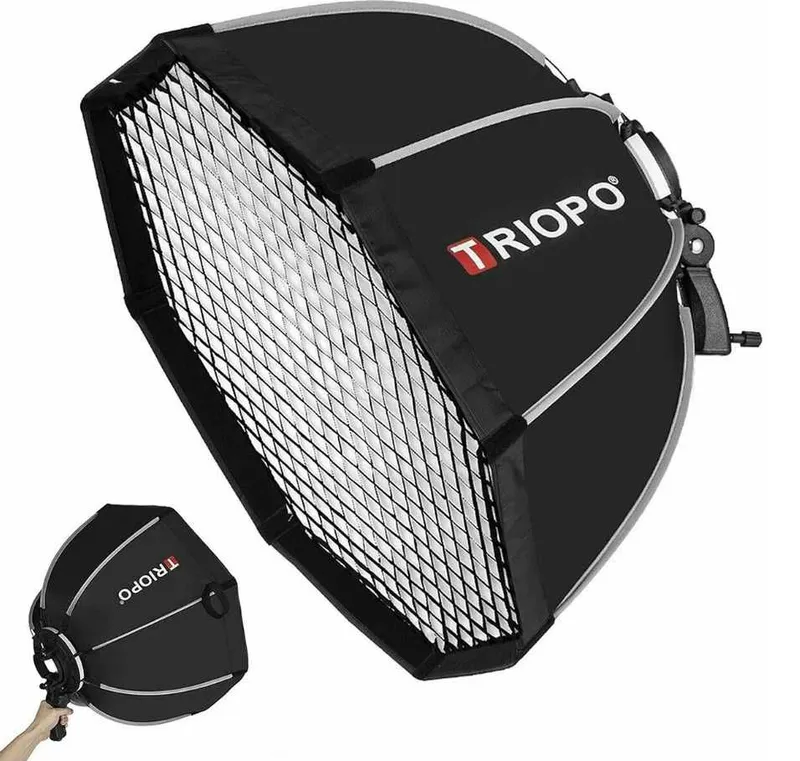 TRIOPO KS2 65 | 90 SM Umbrella Softbox, asalari uyasi panjarali, chaqnoq uchun oktoboks 1