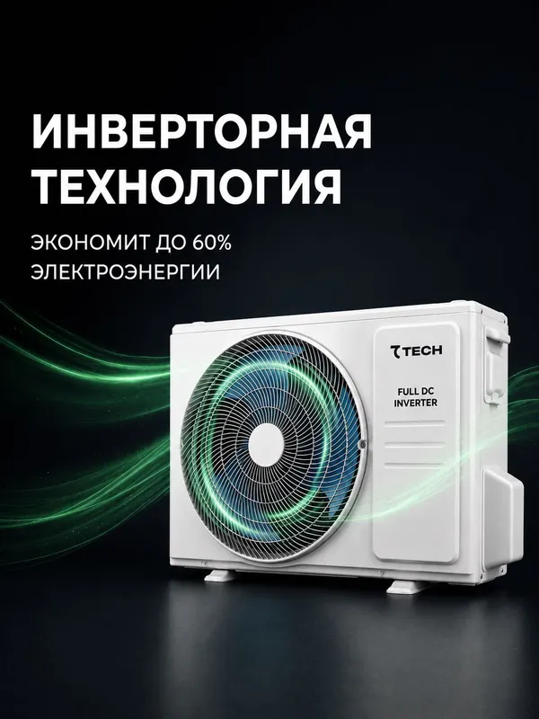 Кондиционер 7TECH GOLD Full DC Inverter 12 BTU Модель: 7AC4G12WS2 — фото 1