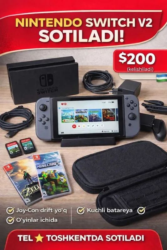 Nintendo Switch V2 sotiladi