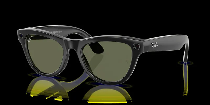 Очки Ray-Ban Meta SKYLER RW4010 (Shiny Black, зелёные линзы)