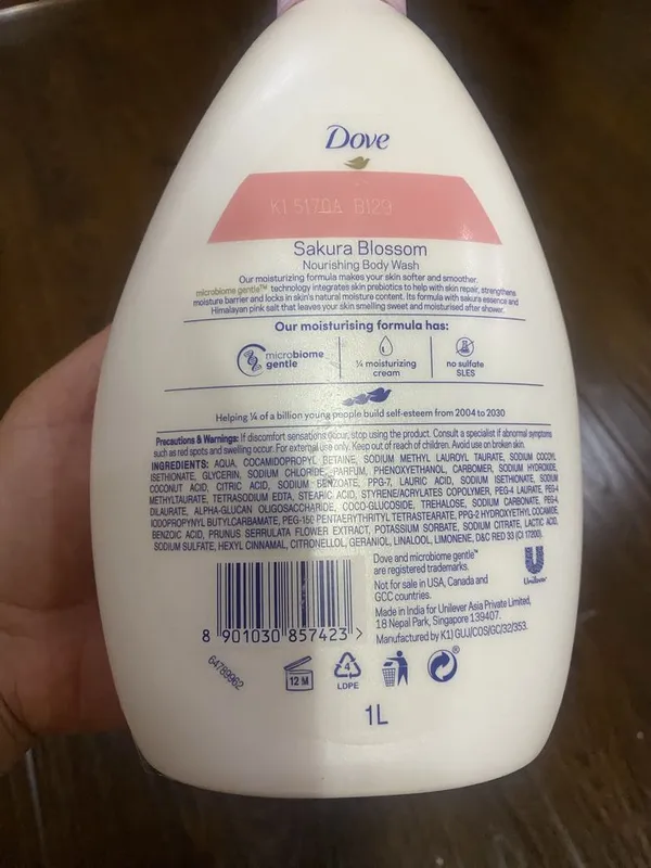 Dove Sakura Blossom Nourishing Body Wash 1L — фото 3