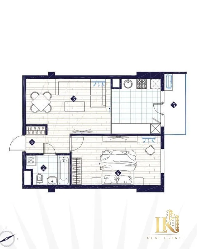 2/5/14 ЖК Imperial Club City — 2-комнатная квартира (коробка), 50 м² — фото 3