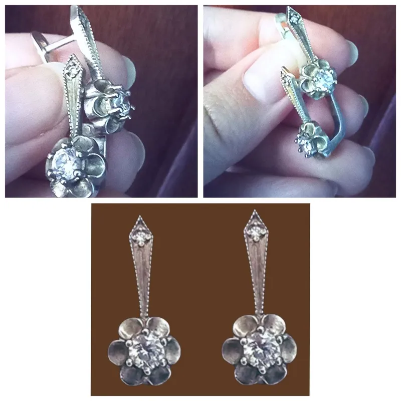 СЕРЬГИ серебро СССР винтаж