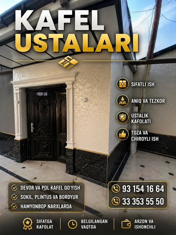 Kafel terish xizmati 24/7 кафел териш хизмати 24/7