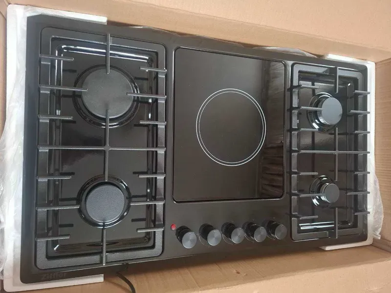 Варочная панель 5 конфорок Ziffler QUADRO-903BE с гриль конфоркой 1