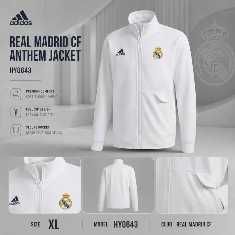 Adidas Real Madrid CF Anthem Jacket (HY0643)