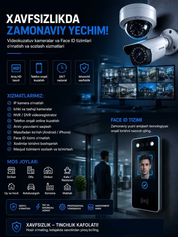 Videokuzatuv| cctv| ip kamera o'rnatish